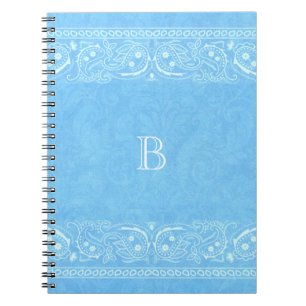 Blue Rustic Paisley Country Western Simple Chic Notebook