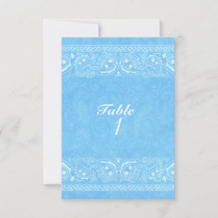 Blue Rustic Paisley Country Western Table Number