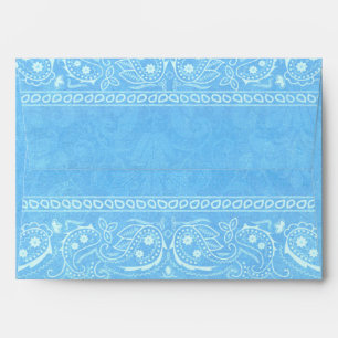 Blue Rustic Paisley Country Western Wedding Envelopes