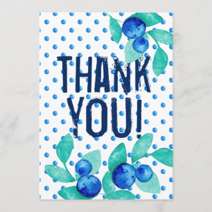 Blue rustic retro "thank you" card