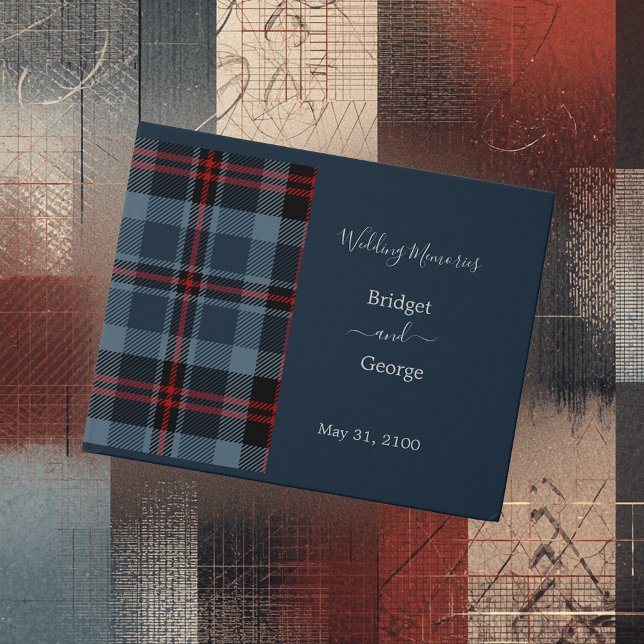 Blue Rustic Scottish Tartan Wedding Guest Book (Creator Uploaded)