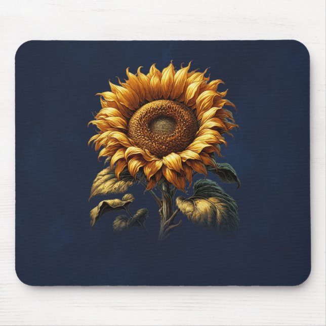 Blue Rustic Sunflower  Mouse Pad (Front)