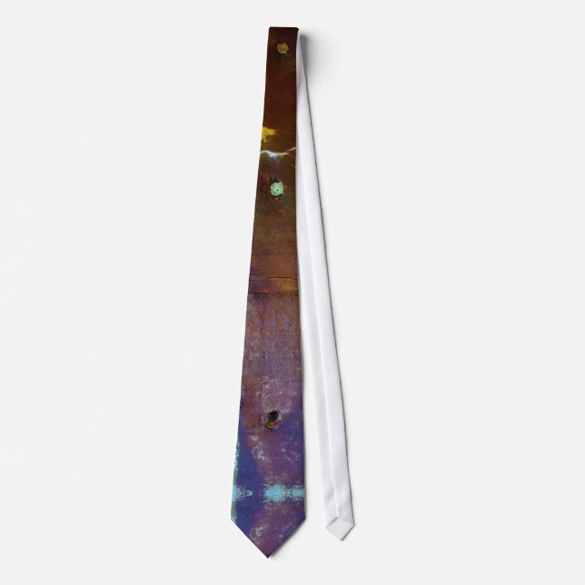 Blue rusty grunge style tie (Front)