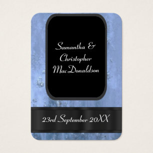 Blue rusty metal wedding favour thank you tag