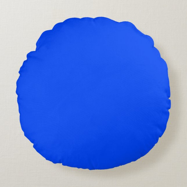 Blue (RYB) (solid colour) Round Cushion (Front)