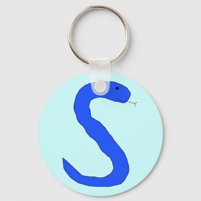 Blue S Snake keychain (Front)