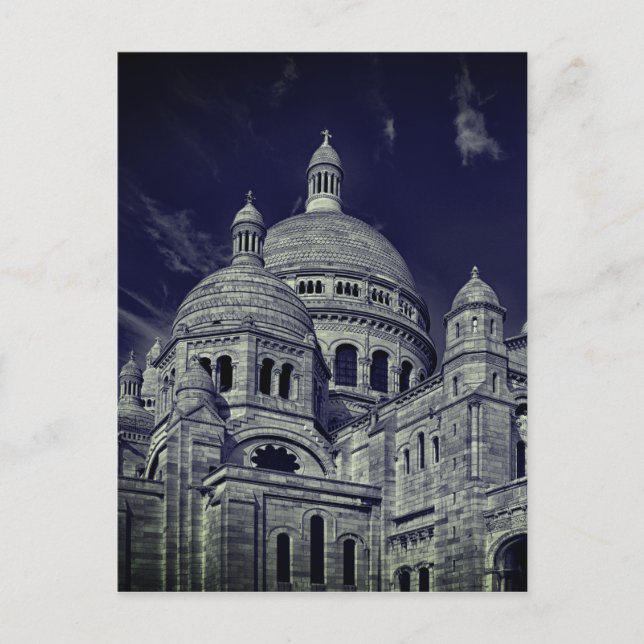 Blue Sacre Coeur Paris Europe Travel Postcard (Front)