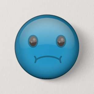 Blue Sad 6 Cm Round Badge