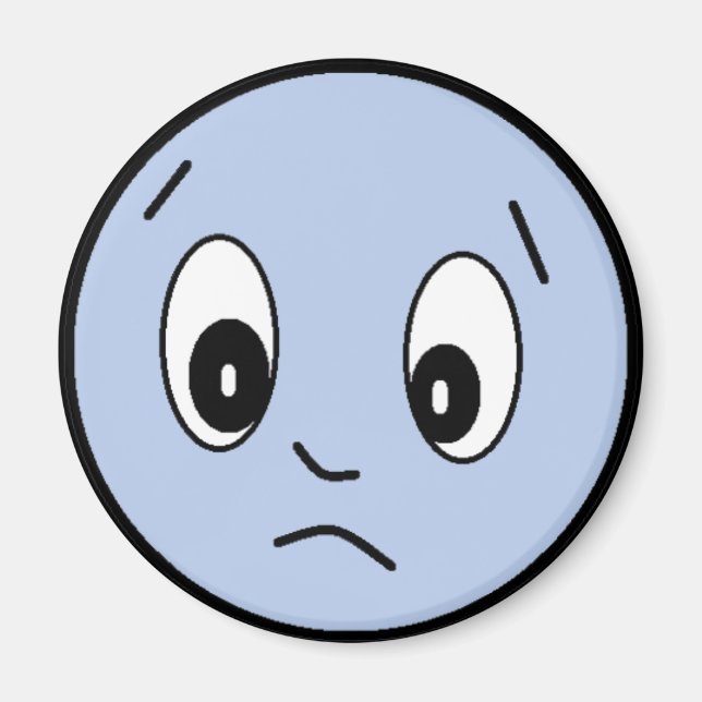 Blue Sad Face Magnet (Front)