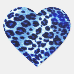Blue safari Art Heart Sticker