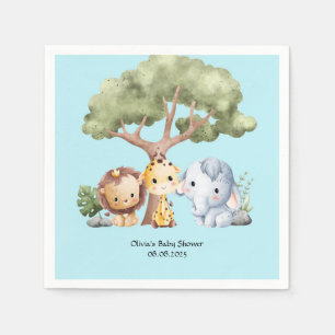 Blue safari baby shower  napkin