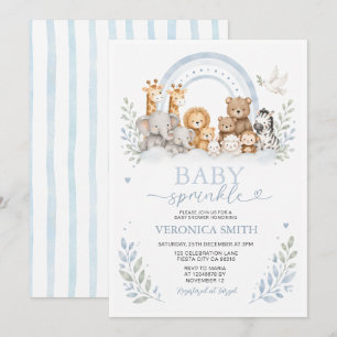 Blue Safari Baby Sprinkle Invitation