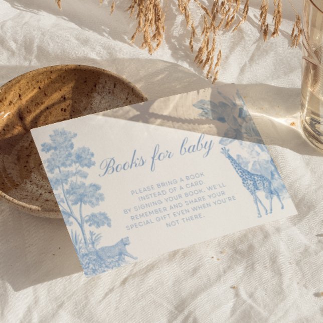 Blue Safari Toile de Jouy Books for Baby  Enclosure Card (Creator Uploaded)