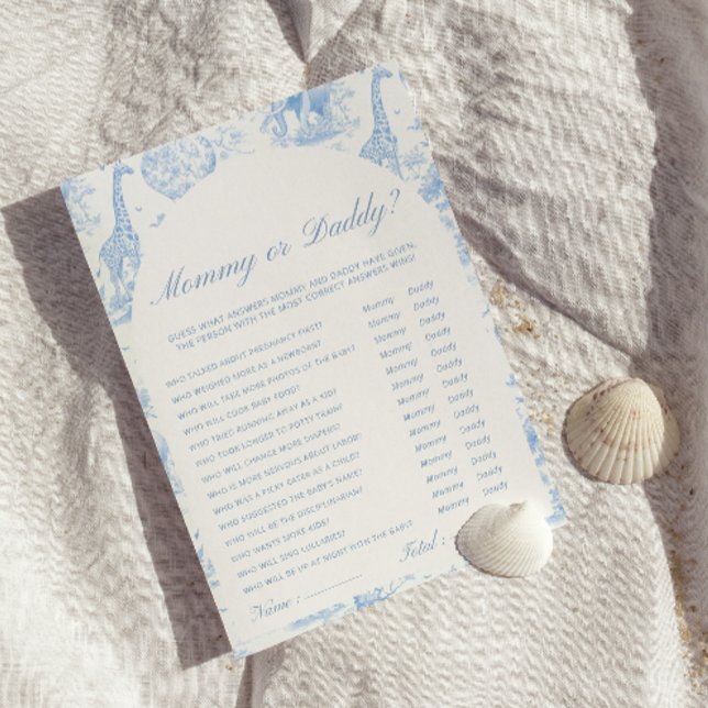 Blue Safari Toile de Jouy Mummy or daddy Games (Creator Uploaded)