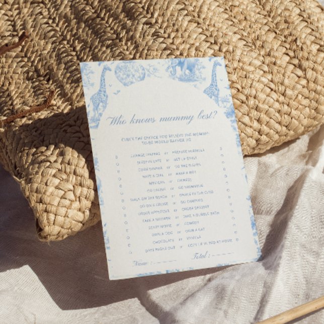 Blue Safari Toile de Jouy Who knows mummy Games (Creator Uploaded)