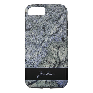 Blue & Sage Green Polished Granite with Name Stone Case-Mate iPhone Case