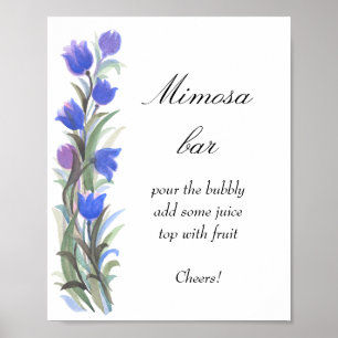 Blue sage green wildflowers Mimosa bar Poster
