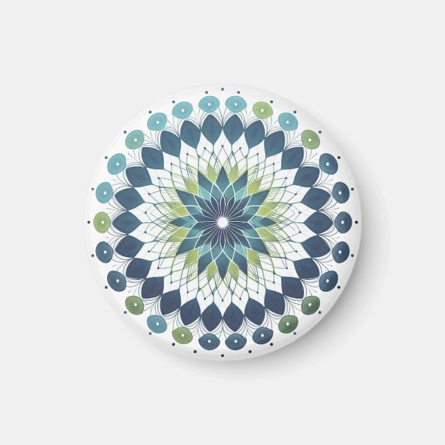 Blue & Sage Medallion - Abstract Magnet (Front)