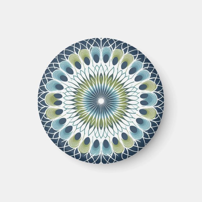 Blue & Sage Medallion - Abstract Magnet (Front)