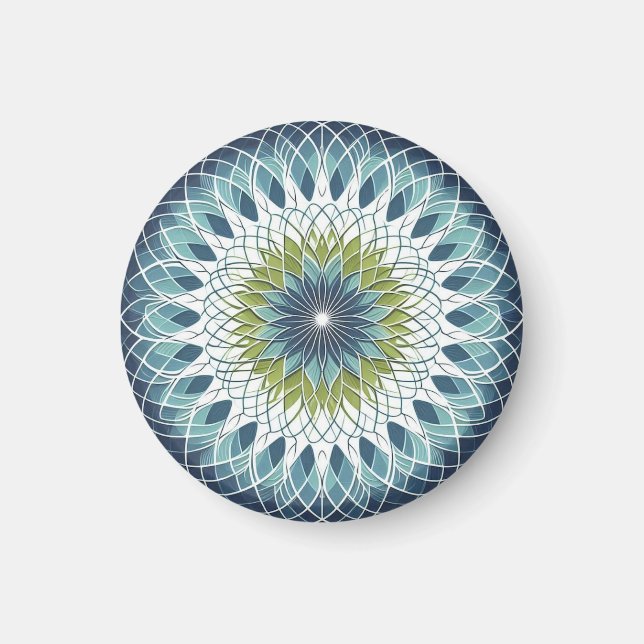 Blue & Sage Medallion - Abstract Magnet (Front)