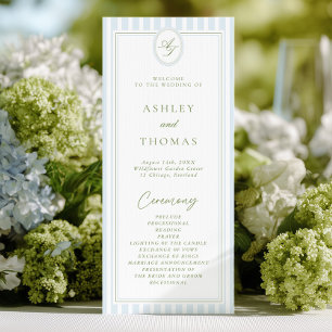 Blue & Sage Wedding Program