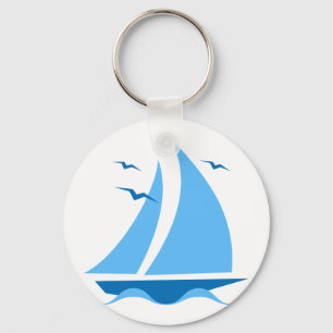Blue Sailboat Key Ring