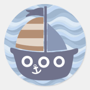 Blue sailboat sticker