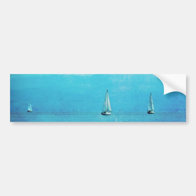 blue sailing bumper sticker (Front)