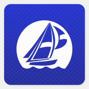 Blue Sailing Square Sticker