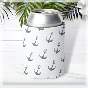Blue Sailing Theme Anchor    Can Cooler