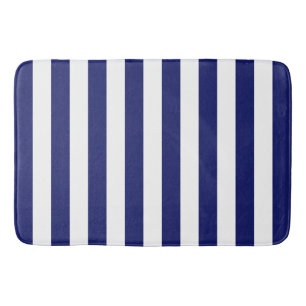Blue Sailor Stripe (large scale) Bath Mat
