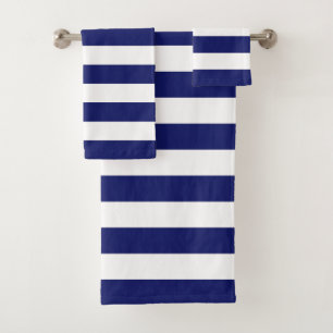 Blue Sailor Stripe (large scale) Bath Towel Set