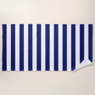 Blue Sailor Stripe (large scale) Beach Towel