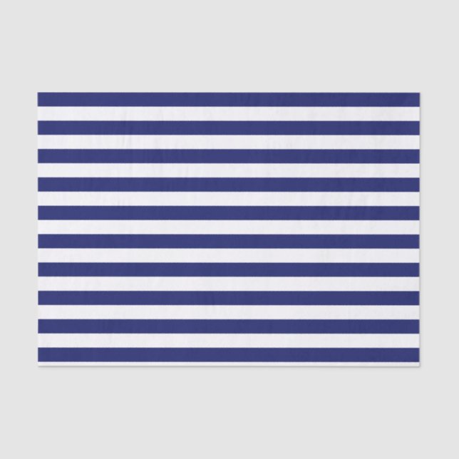 Blue Sailor Stripe (large scale) Tissue Paper (Front)