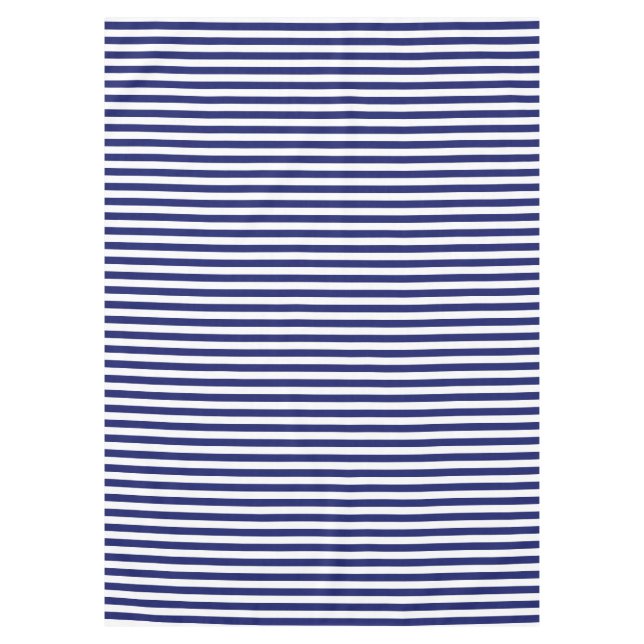 Blue Sailor Stripe (small scale) Tablecloth (Front)