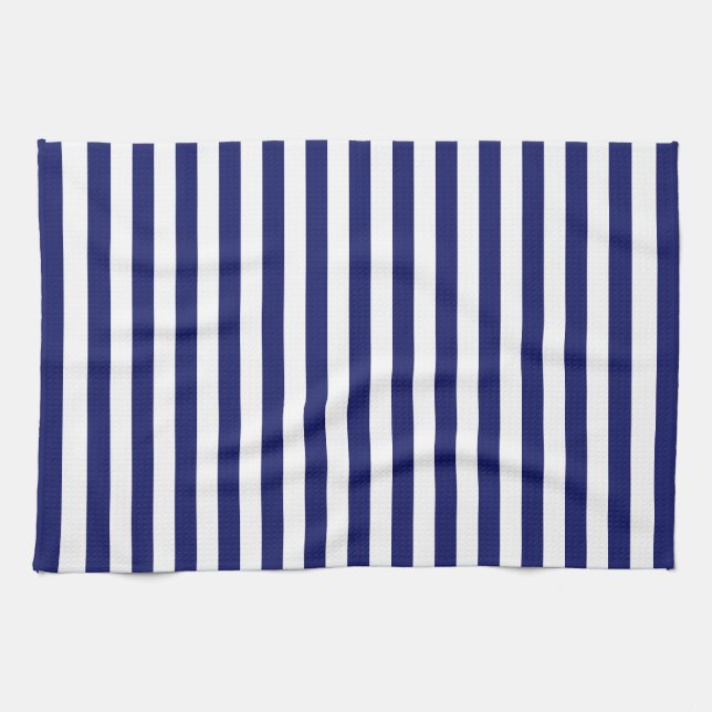 Blue Sailor Stripe (small scale) Tea Towel (Horizontal)