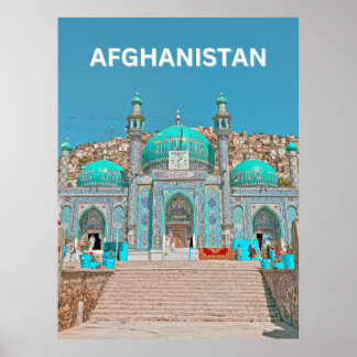 Blue Sakhi Shrine Mosque in Kabul Afghanistan Poster