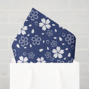 Blue Sakura Pattern Tissue Paper