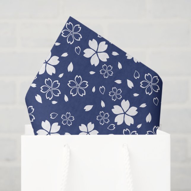 Blue Sakura Pattern Tissue Paper (Gift Bag)