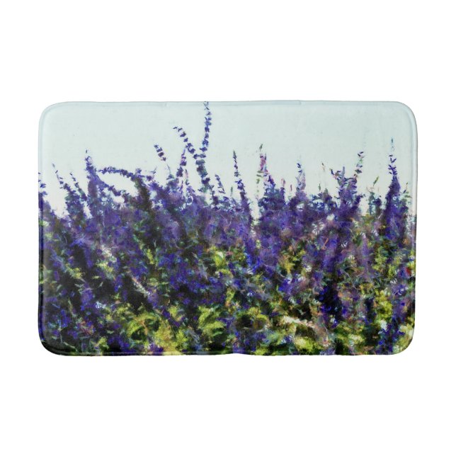 Blue Salvia Art Bath Mat (Front)