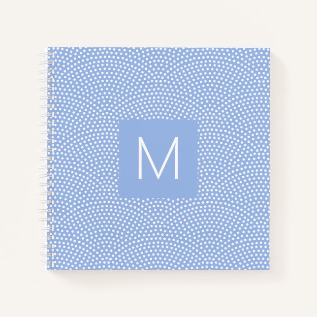 Blue Same Komon (shark skin) Monogrammed Notebook (Front)