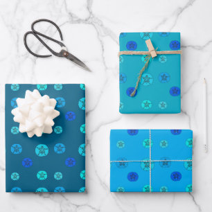 Blue Sand Dollar Wrapping Paper Sheet