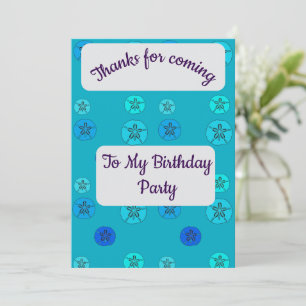 Blue Sand Dollars Thank you Card
