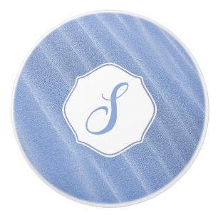 Blue Sand Ripples Monogram Ceramic Pull