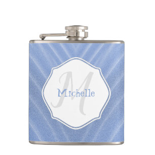 Blue Sand Ripples Personalised Flask