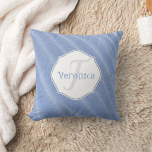 Blue Sand Ripples Personalised Pillow