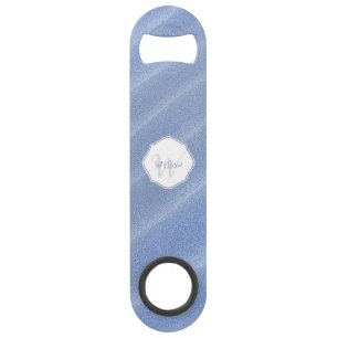 Blue Sand Ripples Personalised Steel Bottle Opener