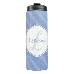 Blue Sand Ripples Personalised Thermal Tumbler