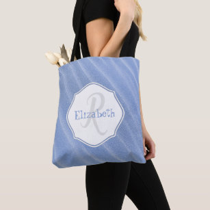 Blue Sand Ripples Personalised Tote