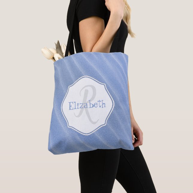 Blue Sand Ripples Personalised Tote (Close Up)